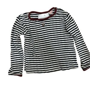 Zara Kids Navy and White Striped Long Sleeve Tee